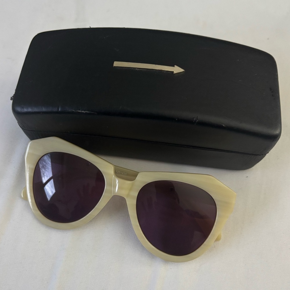 Karen Walker “Number One” Cat Eye Sunglasses and case